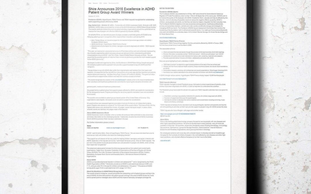 RECIBE TDAH IRAPUATO, RECONOCIMIENTO INTERNACIONAL.